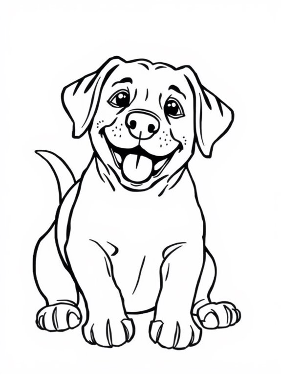 playful labrador coloring page