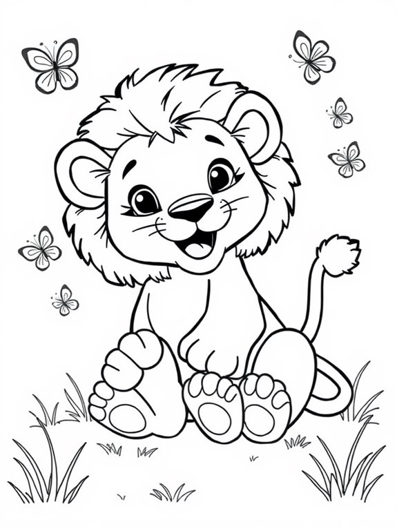 playful lion cub illustration