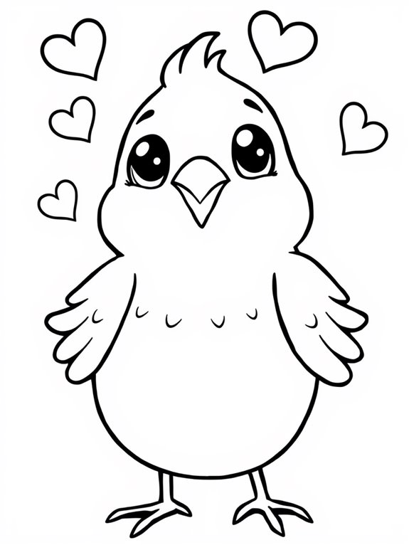 playful lovebird coloring page