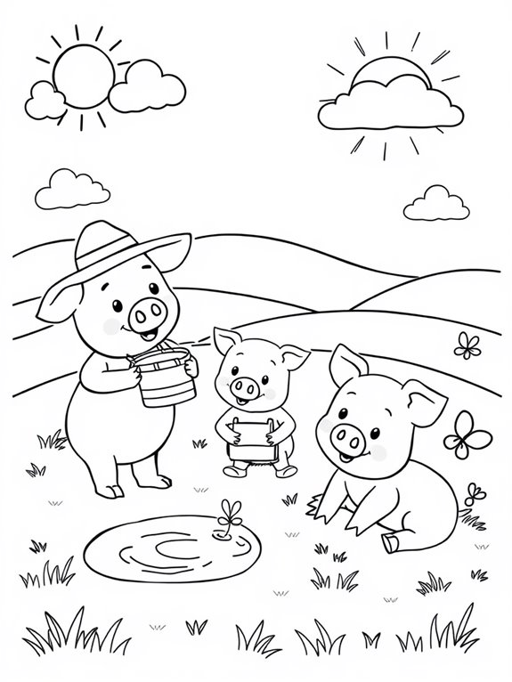 playful pig coloring fun