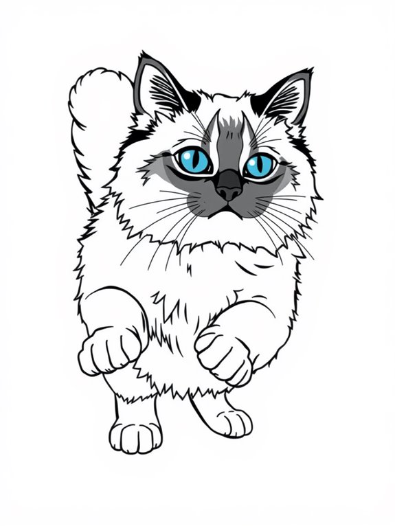 playful ragdoll cat coloring