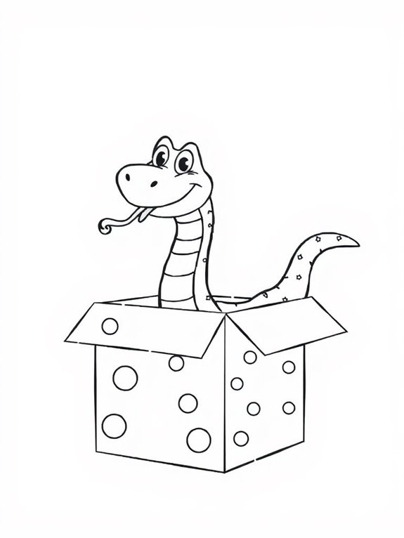 playful snake in box