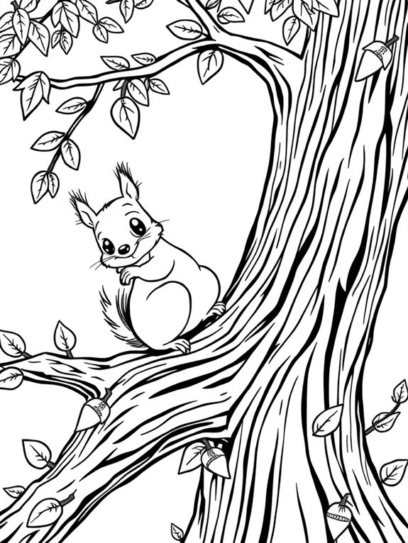 playful squirrel coloring page