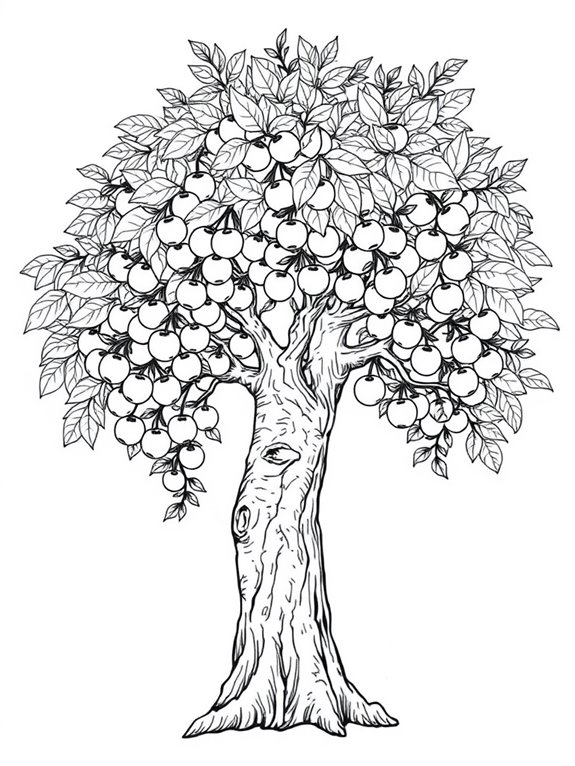 plum tree coloring page