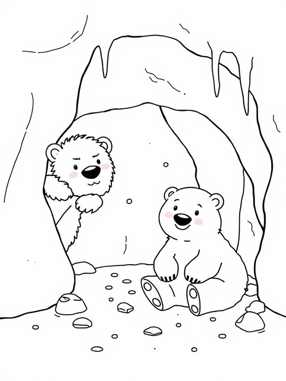 polar bears cave coloring