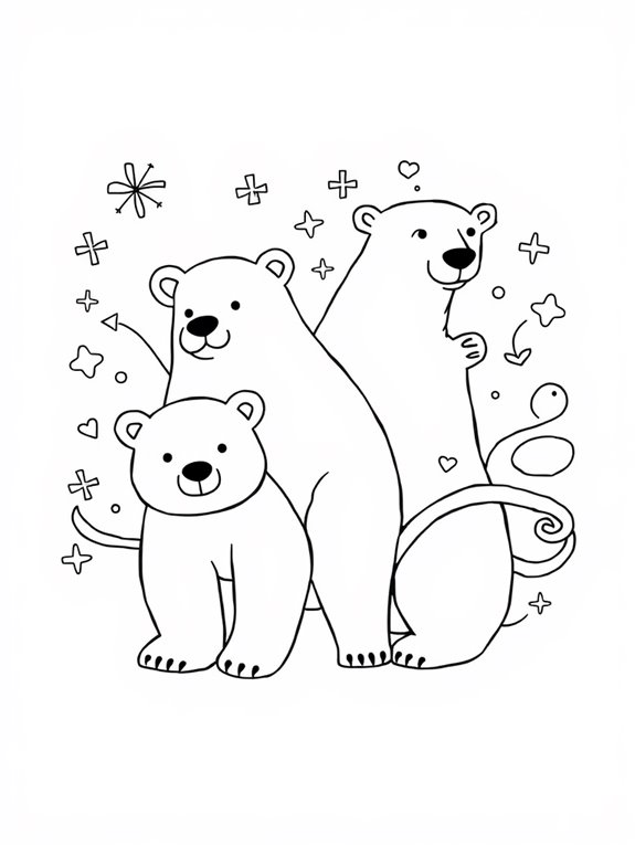 polar bears coloring activity