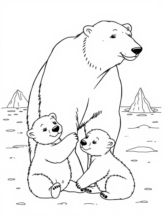 polar bears coloring page