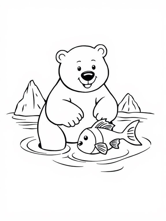 polar bears coloring page