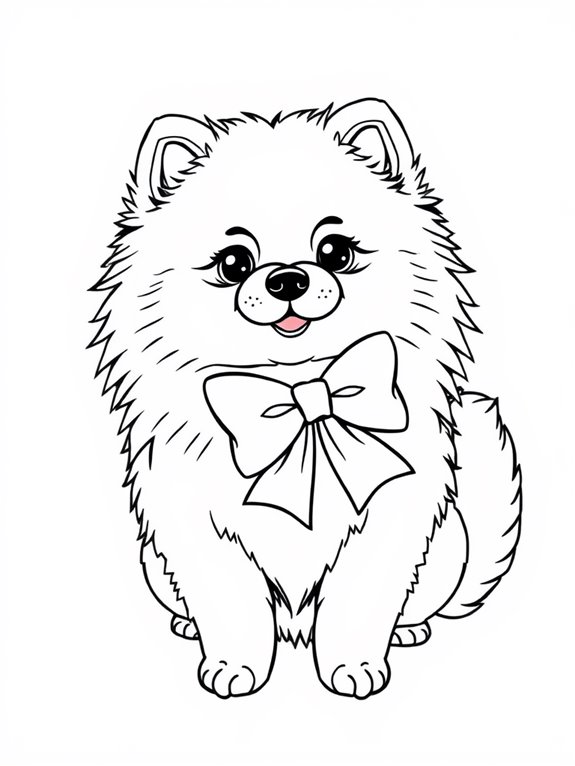 pomeranian with cute bow