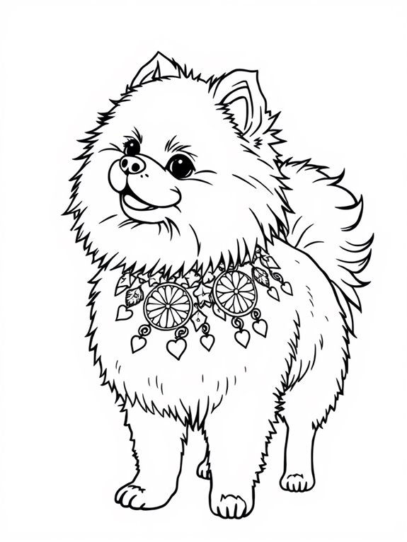 pomeranian with fancy collar