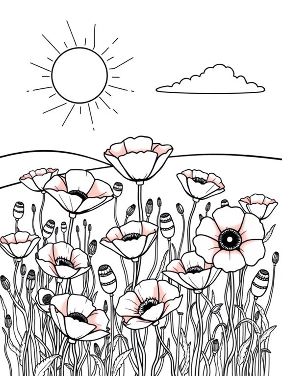 poppies under sunny sky