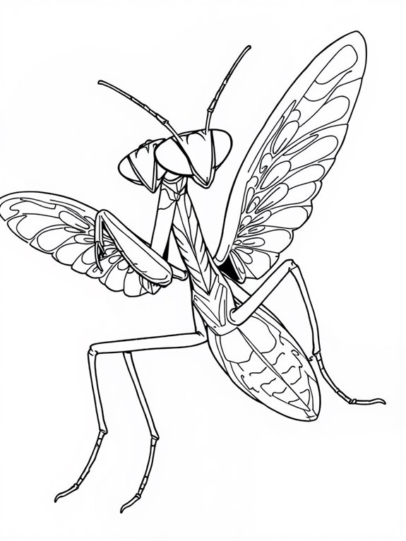 praying mantis coloring page