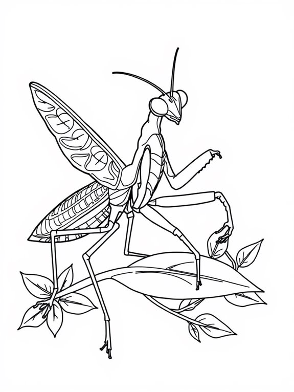 praying mantis dynamic illustration