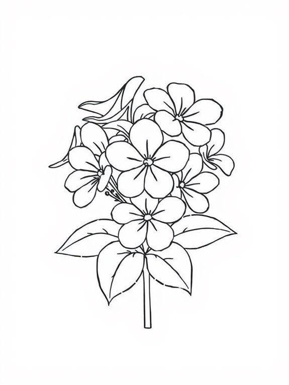 primroses outline coloring page