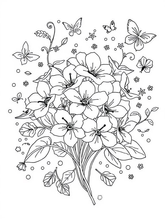 primroses with doodle accents