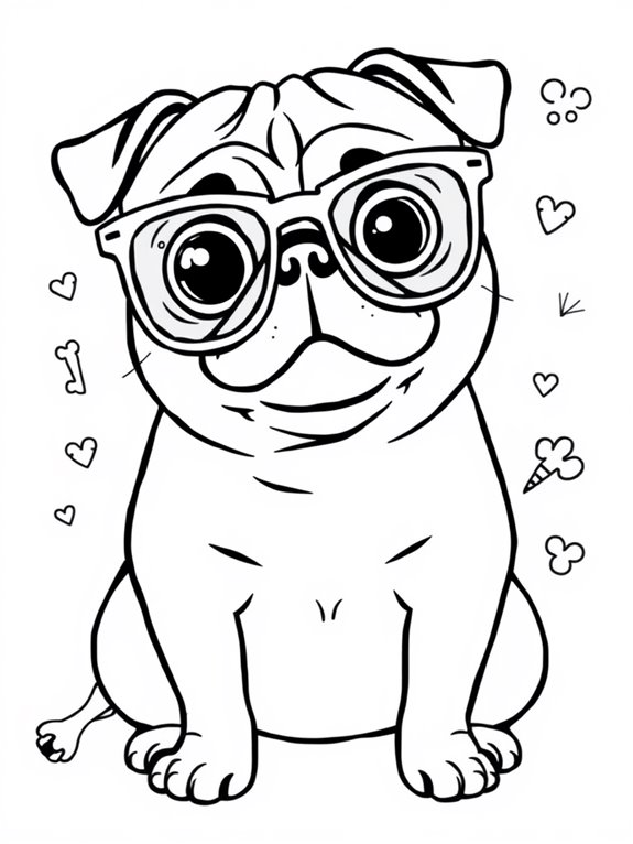 pug with large glasses