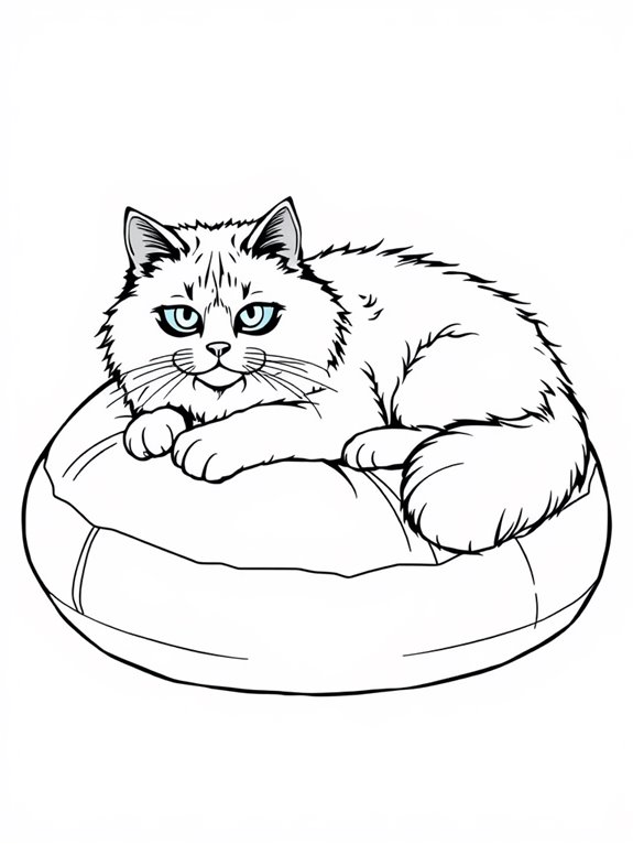 ragdoll cat on cushion