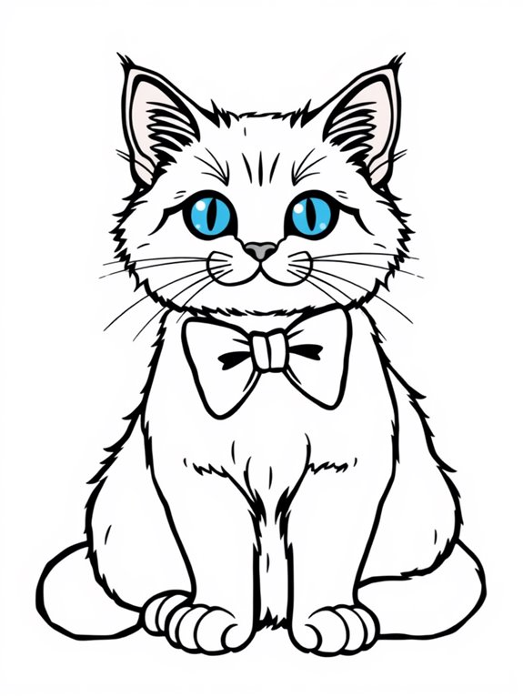 ragdoll cat with bowtie