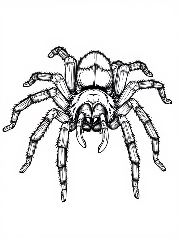 realistic tarantula line art