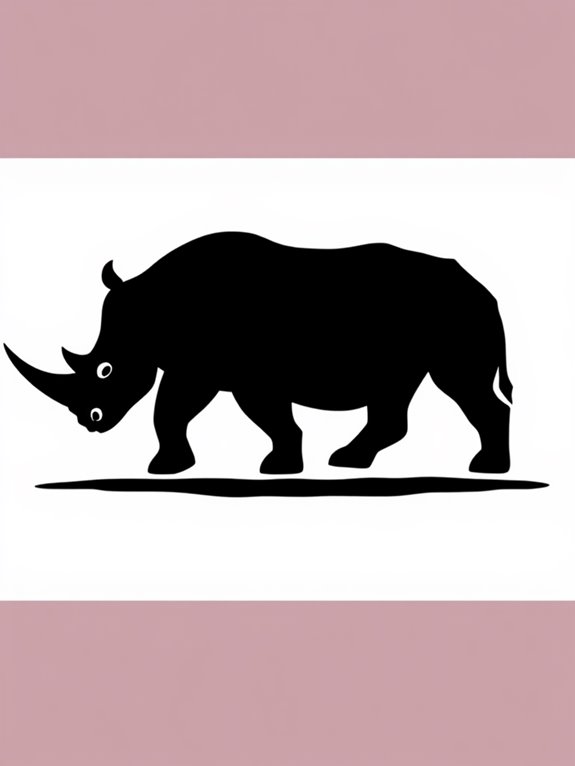 rhino silhouette coloring activity