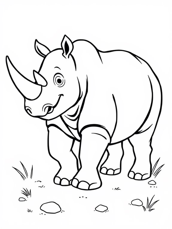 rhinos coloring page design