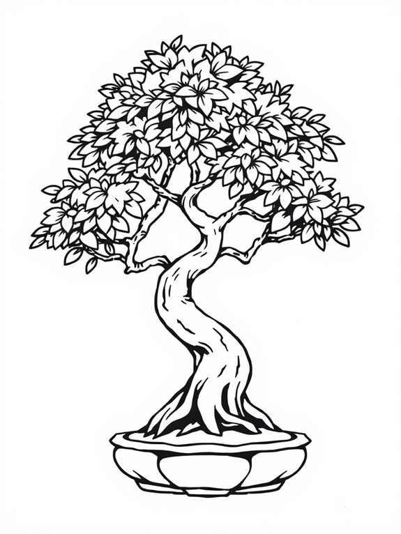 rounded edges bonsai coloring