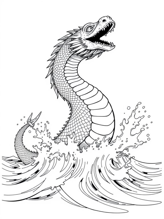 sea serpent coloring page