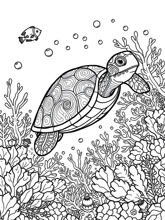 sea turtle coloring page