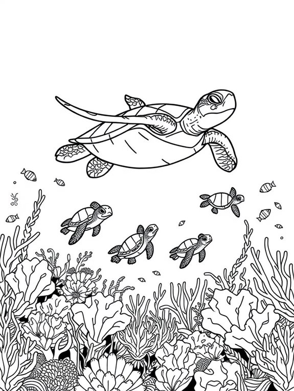 sea turtle coloring page