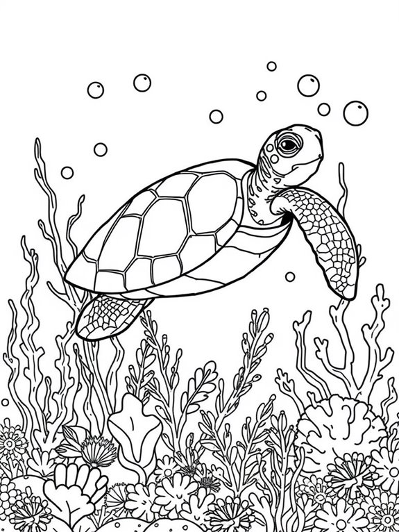 sea turtle ocean scene