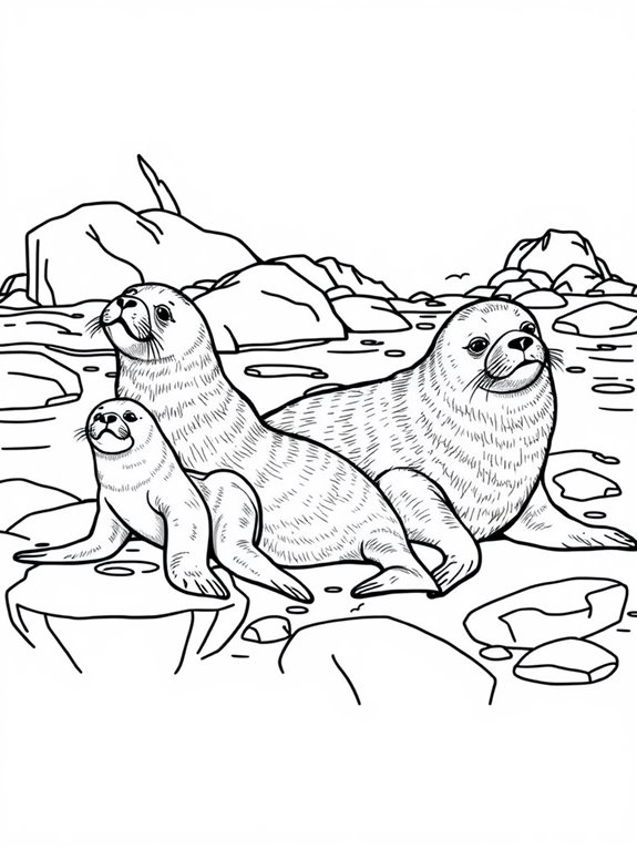 seals coloring page design