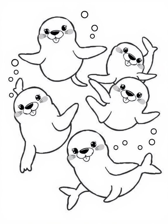 seals swimming in water