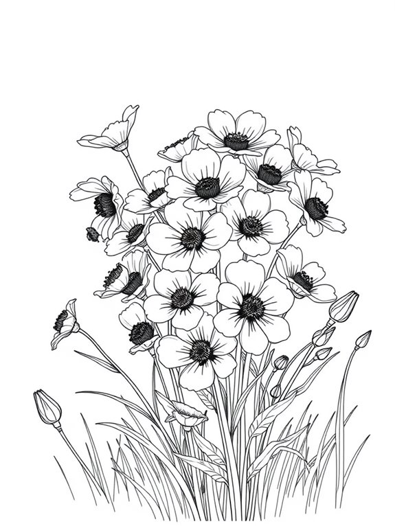 seasonal buttercups coloring page