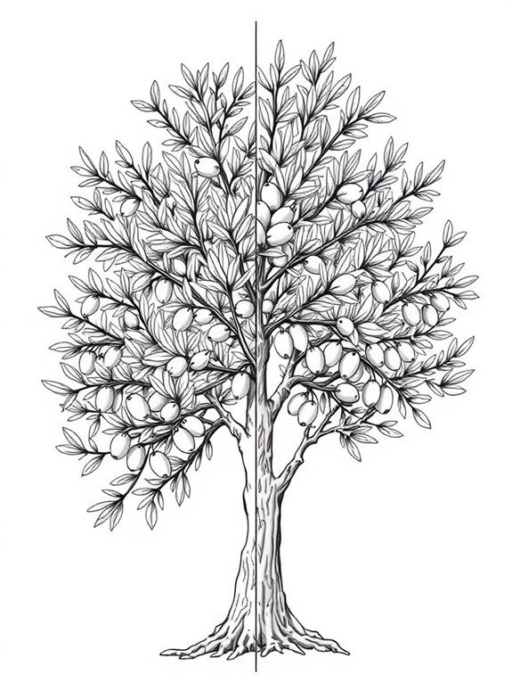 seasonal olive tree illustration