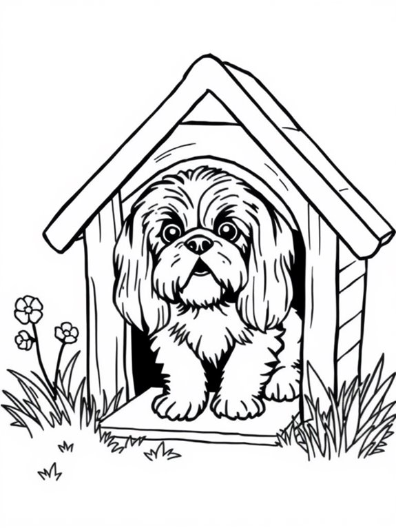 shih tzu in doghouse