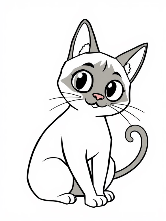 siamese cat cartoon coloring