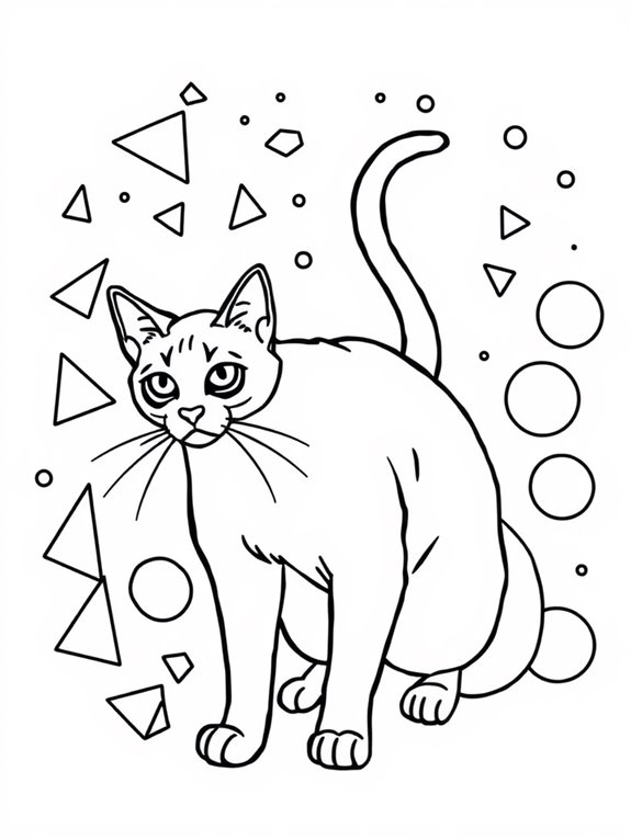 siamese cat geometric shapes