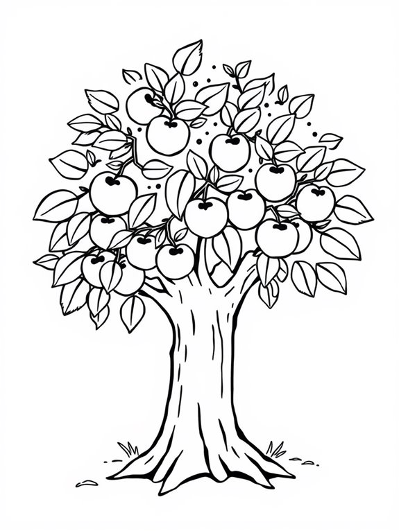 simple apple tree illustration