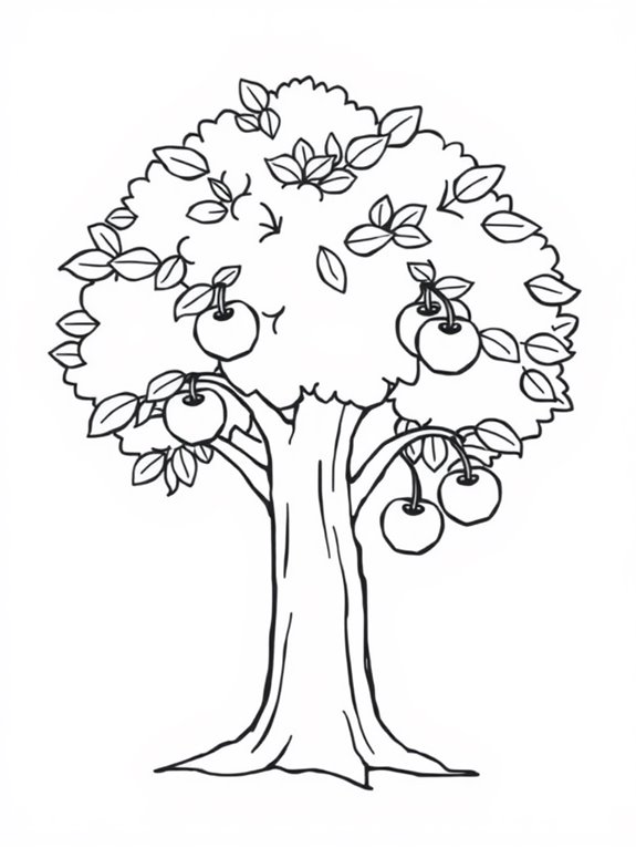 simple apple tree outlines