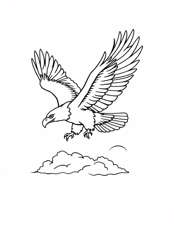 simple bald eagle line art