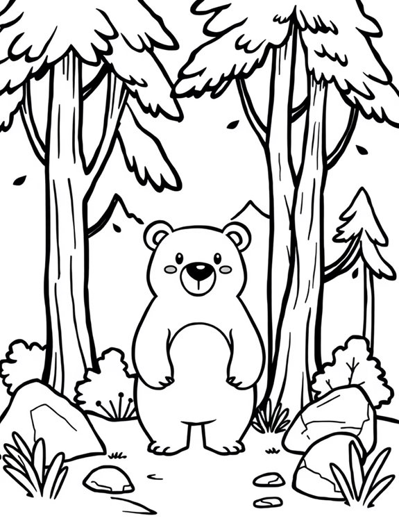 simple bear forest coloring