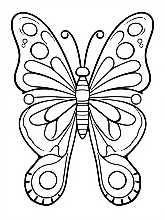 simple butterfly coloring page