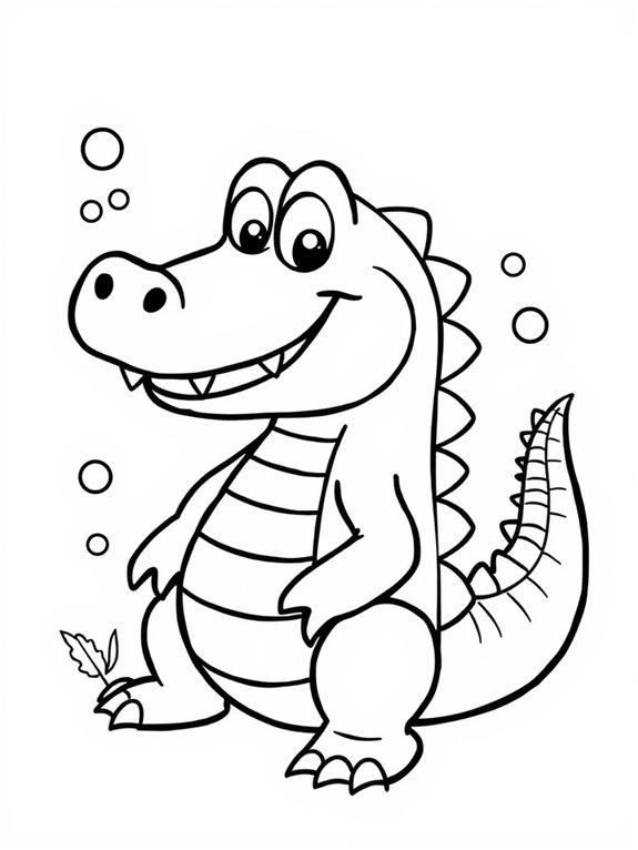 simple crocodile line art