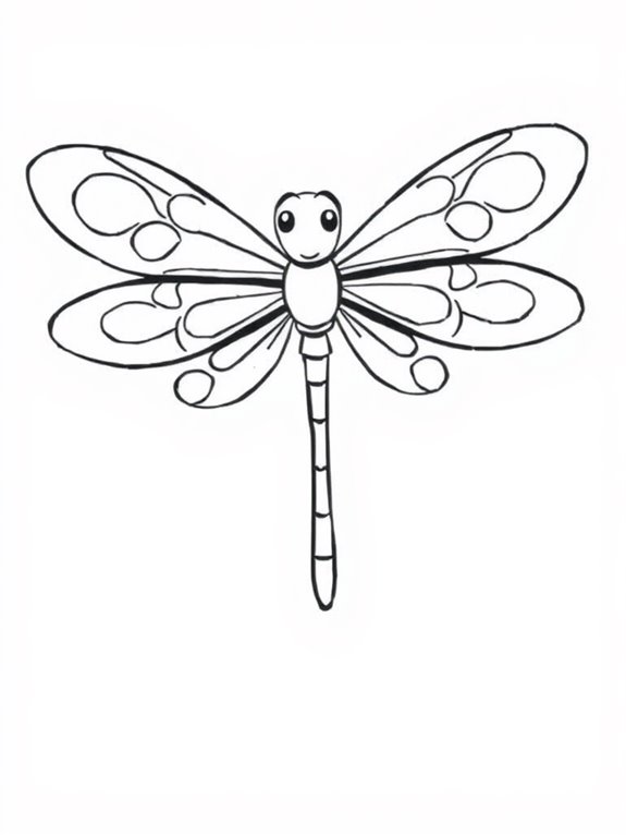 simple dragonfly coloring page