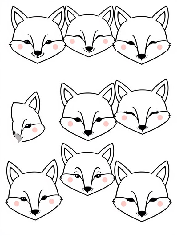 simple fox face coloring