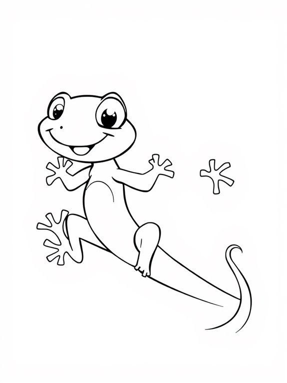 simple gecko line art