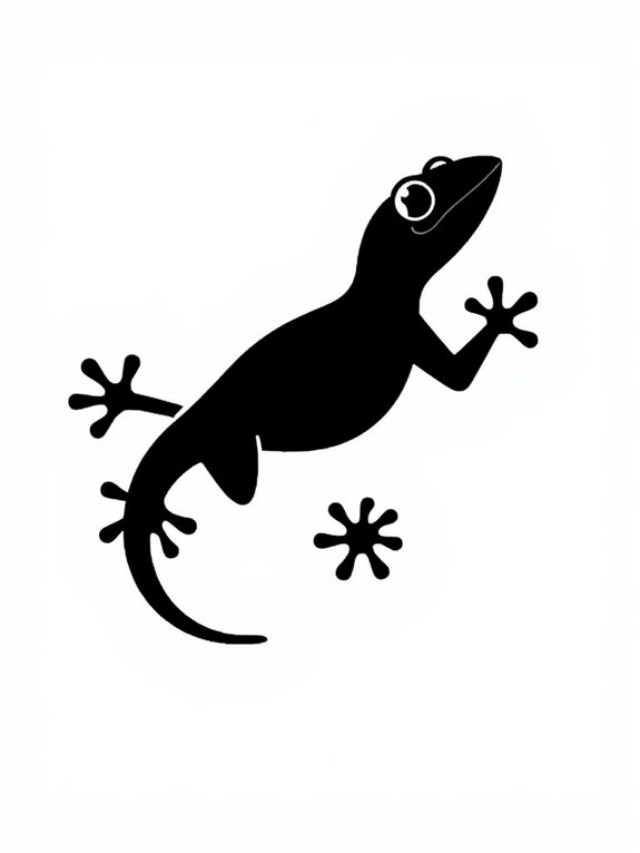 simple gecko silhouette design