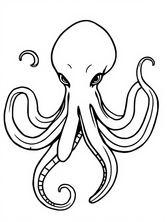 simple kraken coloring page