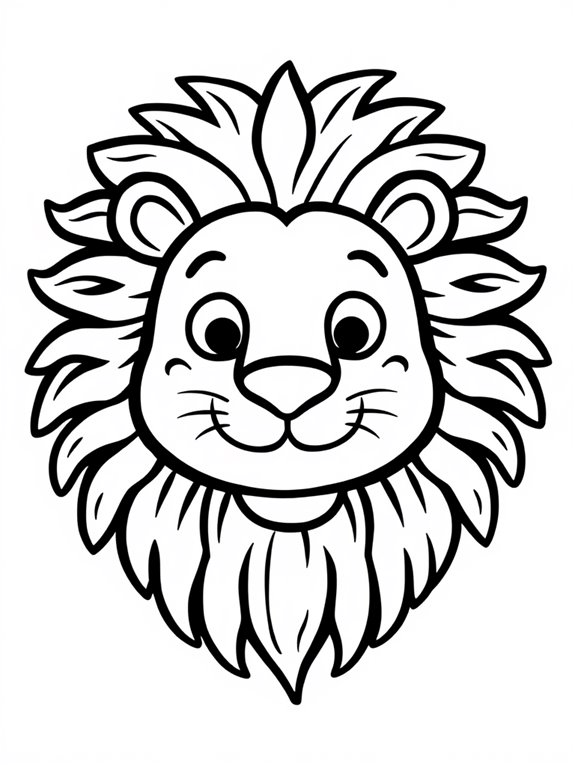 simple lion face coloring