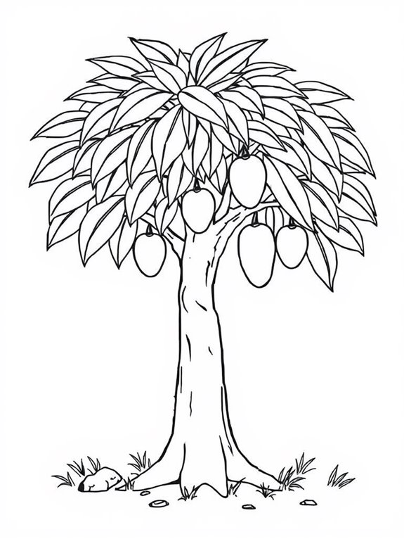 simple mango tree outlines